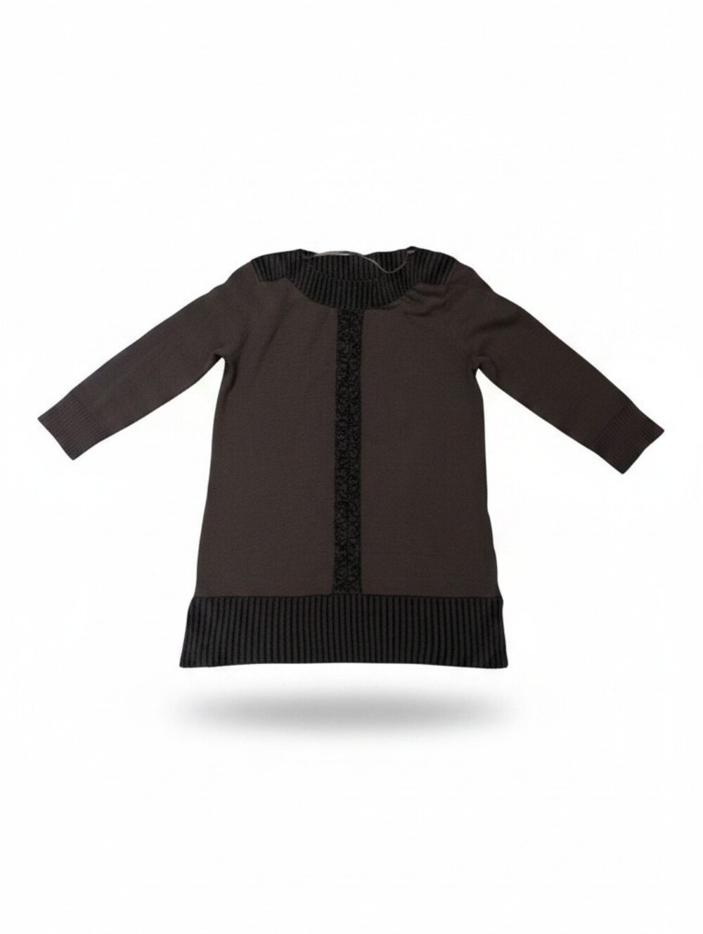 Cable & Gauge Gray, Black Lightweight Sweater SZ M ❤️